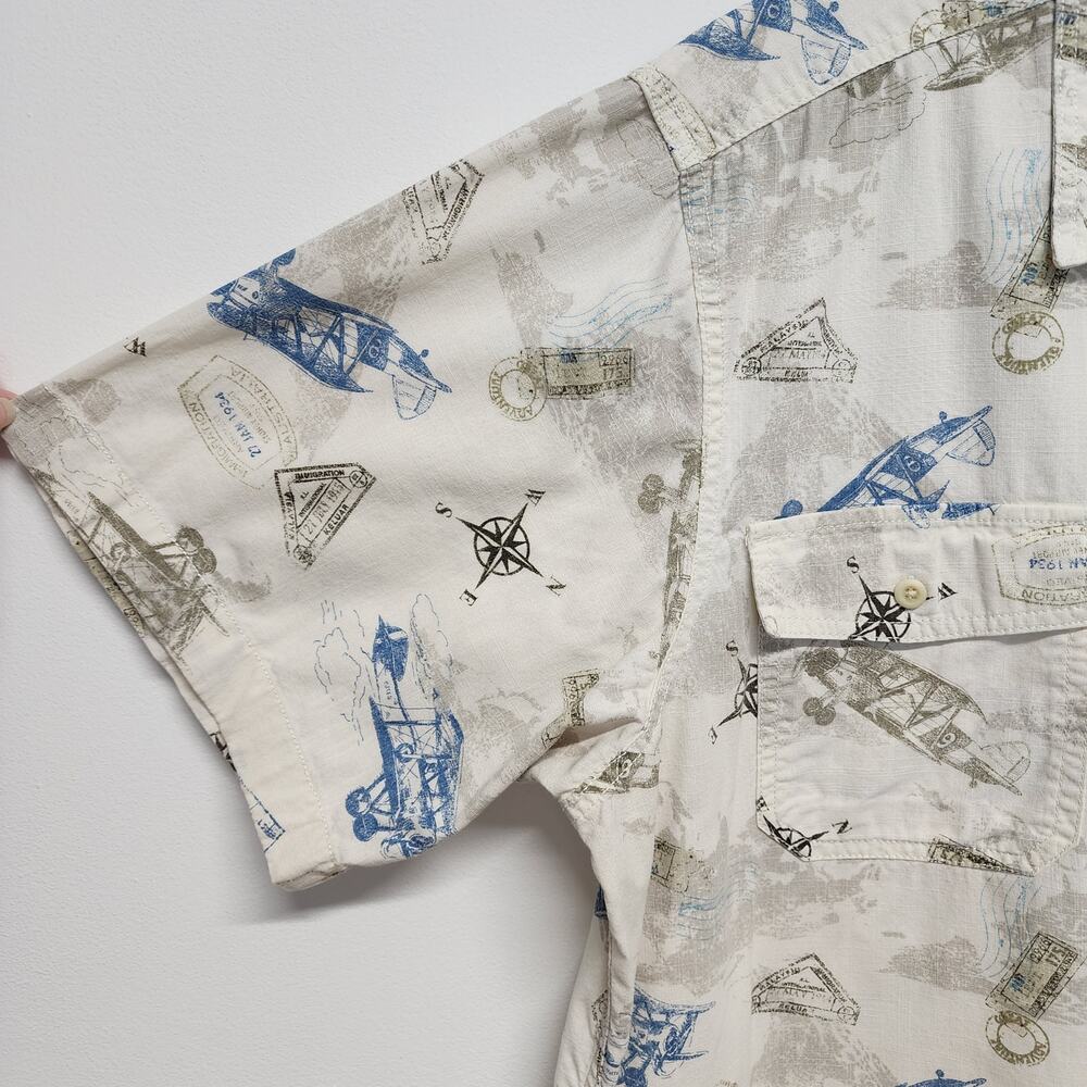 Vintage Basic Editions Airplane Button Front Shir… - image 3